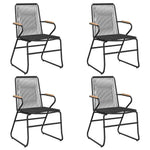 5 részes fekete PVC rattan kerti étkezőgarnitúra 4