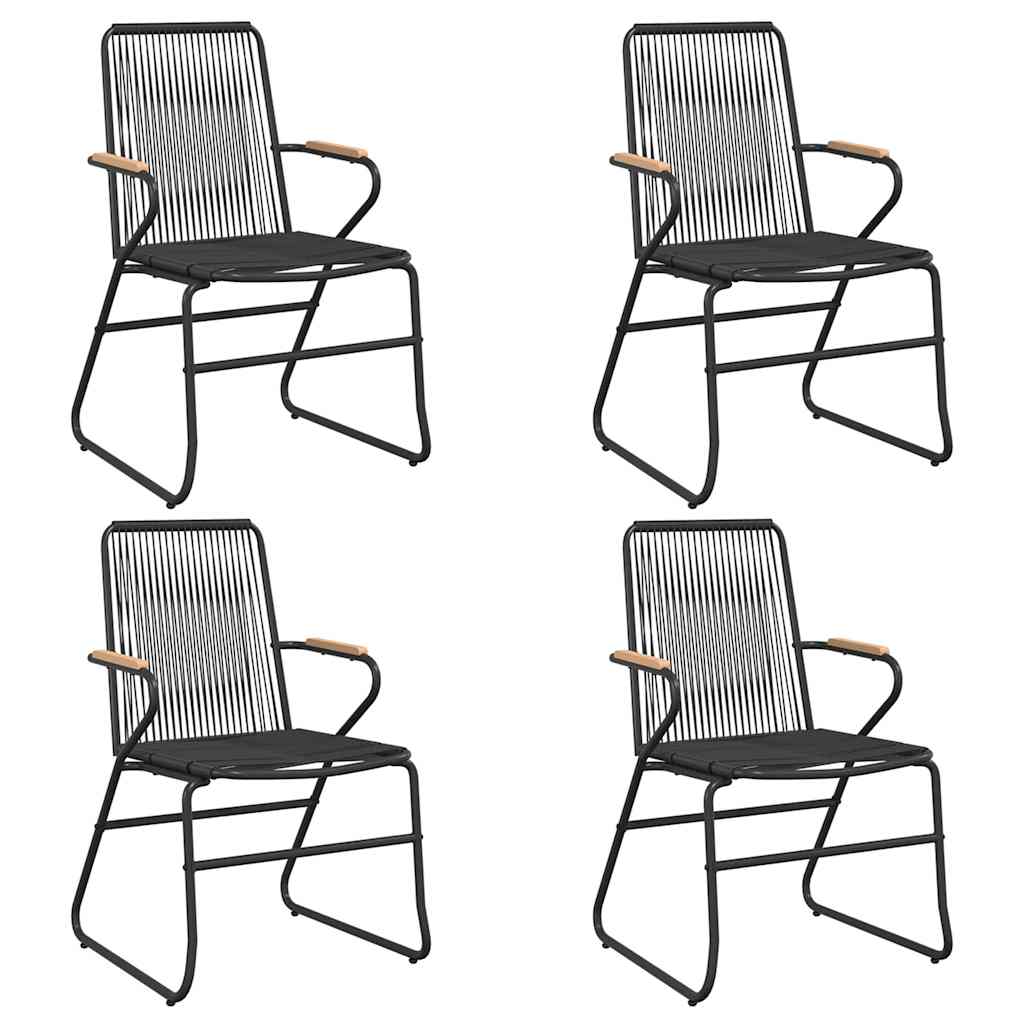 5 részes fekete PVC rattan kerti étkezőgarnitúra 4