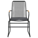5 részes fekete PVC rattan kerti étkezőgarnitúra 6