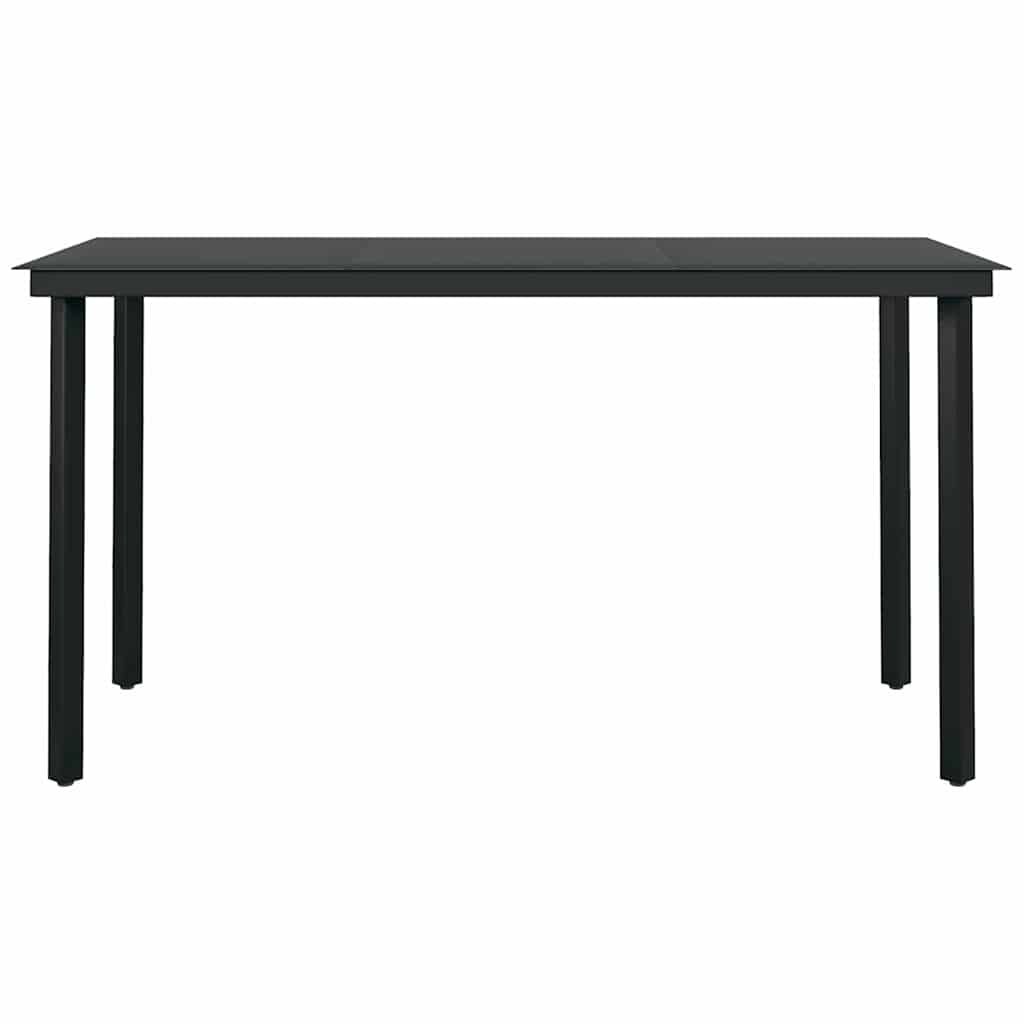 5 részes fekete PVC rattan kerti étkezőgarnitúra 8