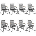 9 részes fekete PVC rattan kerti étkezőgarnitúra 4