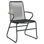 9 részes fekete PVC rattan kerti étkezőgarnitúra 5
