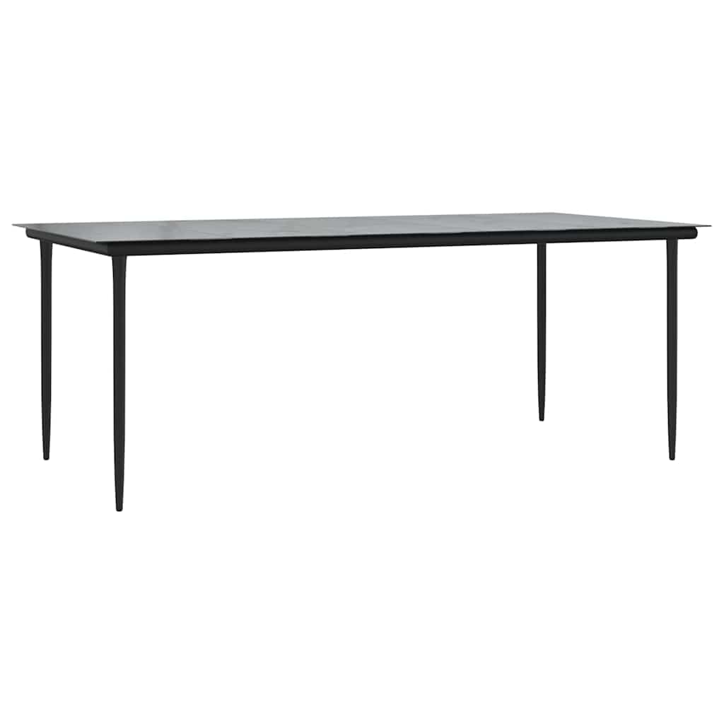 9 részes fekete PVC rattan kerti étkezőgarnitúra 7