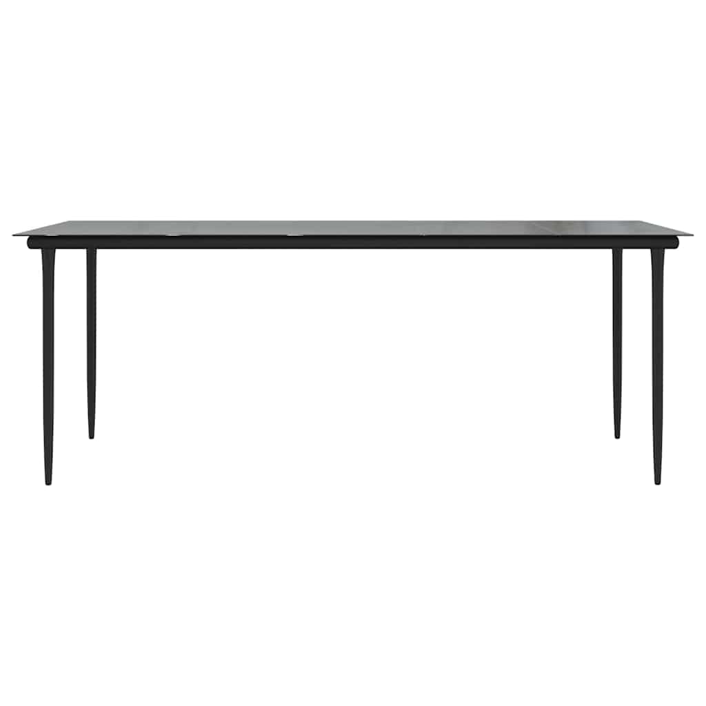 9 részes fekete PVC rattan kerti étkezőgarnitúra 8