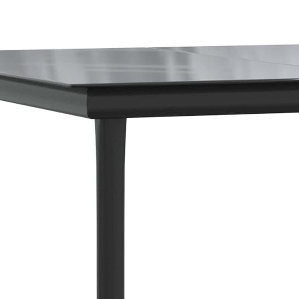 9 részes fekete PVC rattan kerti étkezőgarnitúra 9
