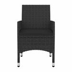 5 részes polyrattan és üveg kerti étkezőgarnitúra párnákkal 4