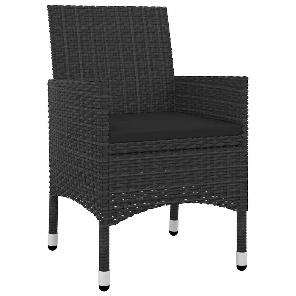 7 részes polyrattan és üveg kerti étkezőgarnitúra párnákkal 3