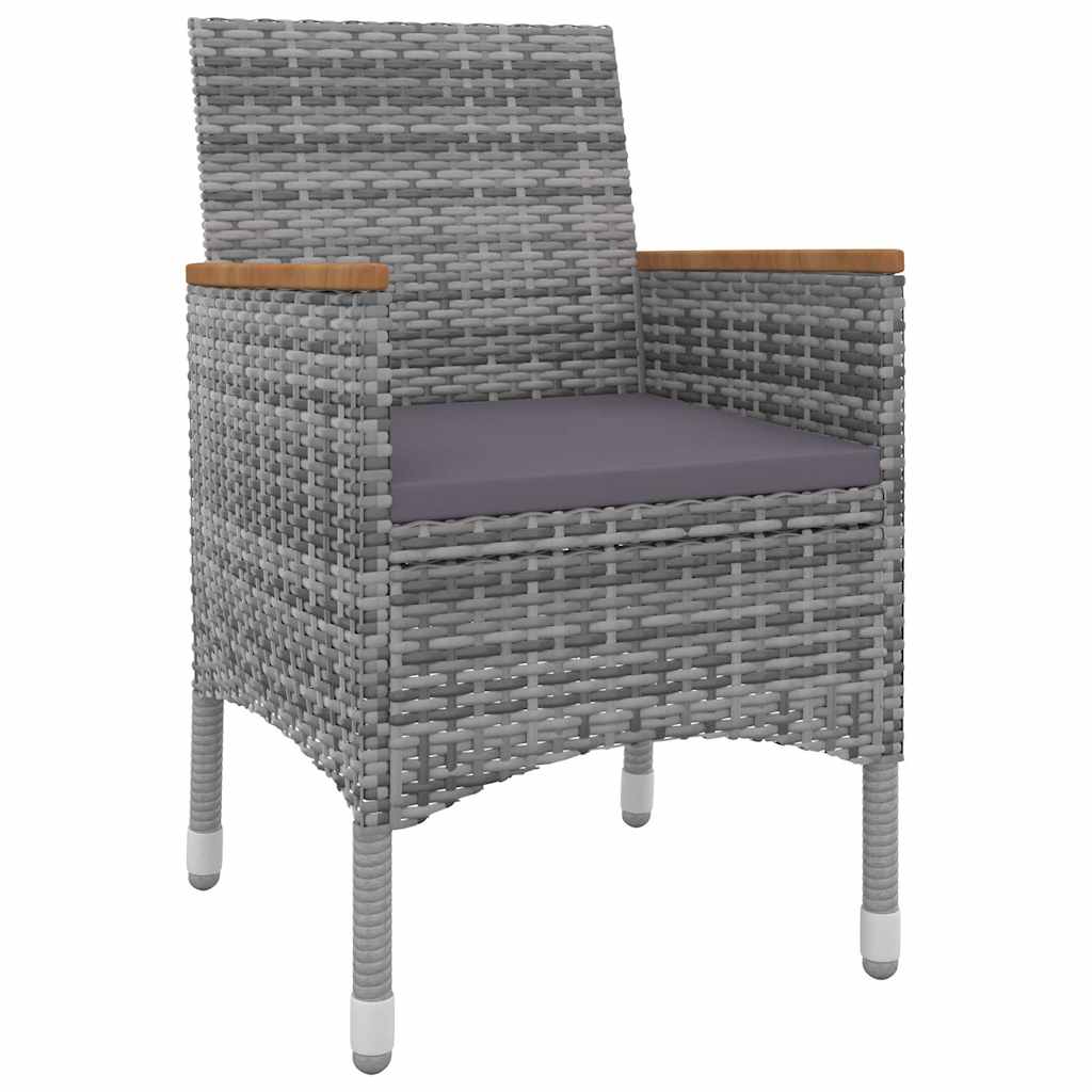 7 részes polyrattan és üveg kerti étkezőgarnitúra párnákkal 3