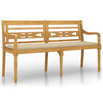 Tömör tíkfa Batavia pad bézs párnával 150 cm 2
