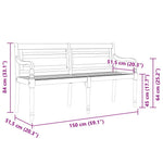 Tömör tíkfa Batavia pad tópszínű párnával 150 cm 8