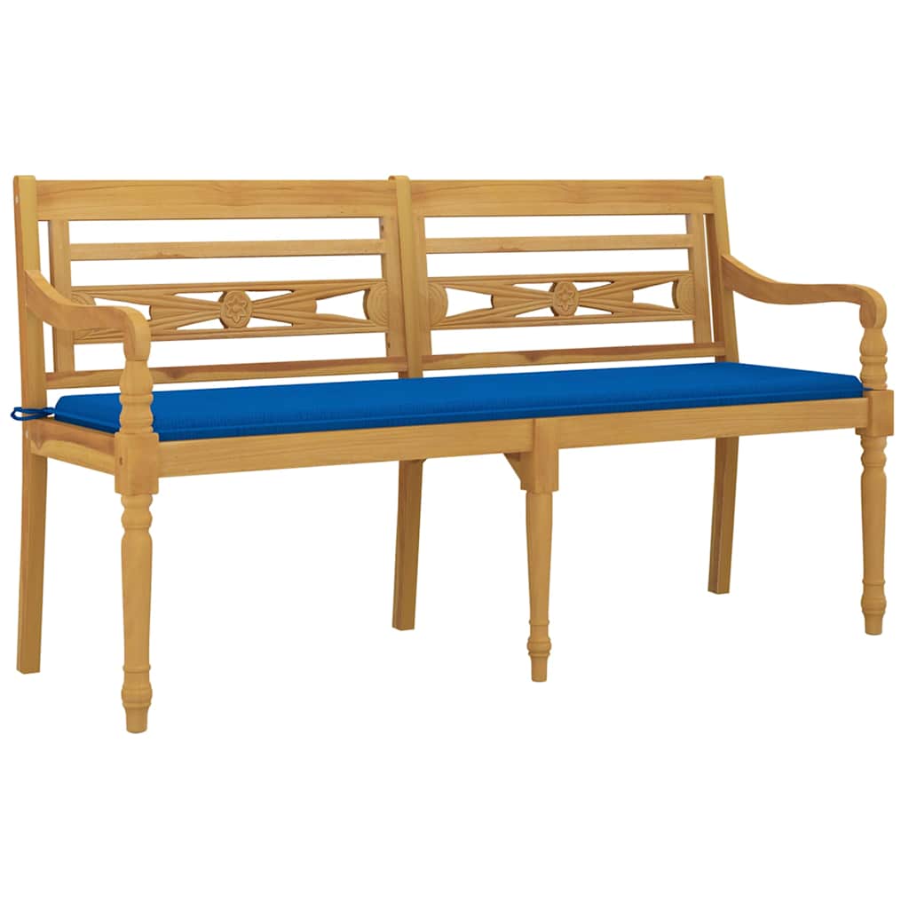 Tömör tíkfa Batavia pad királykék párnával 150 cm 3
