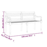 Tömör tíkfa Batavia pad királykék párnával 150 cm 8