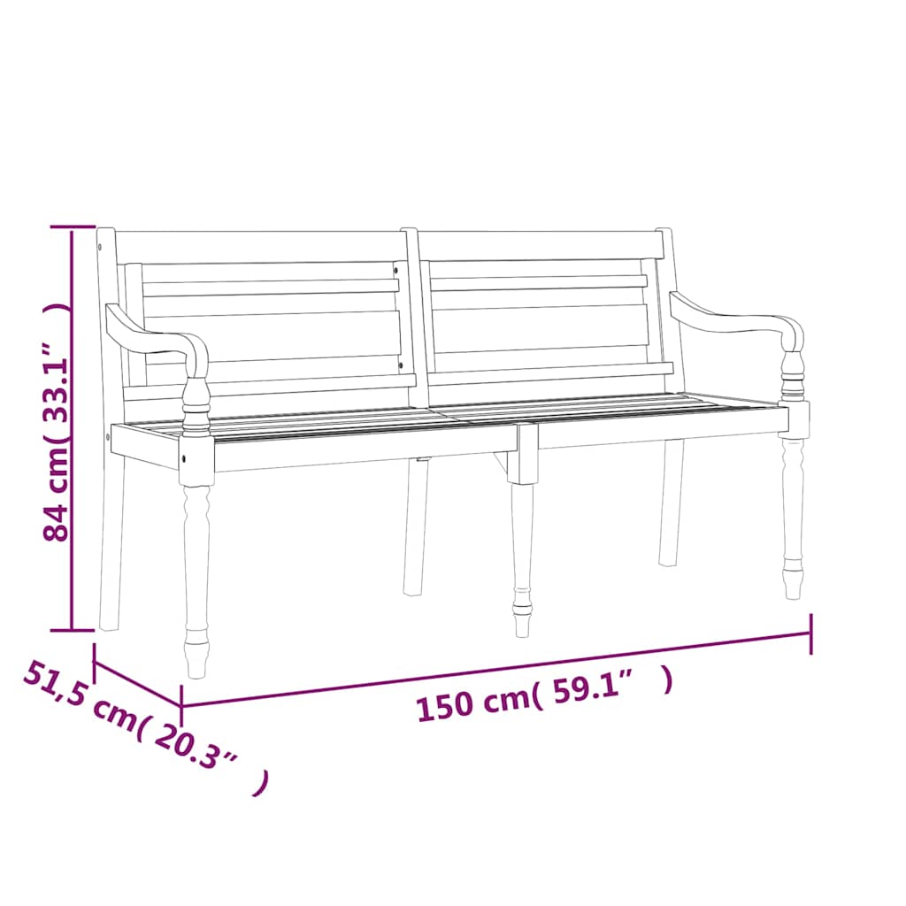 Tömör tíkfa Batavia pad királykék párnával 150 cm 8