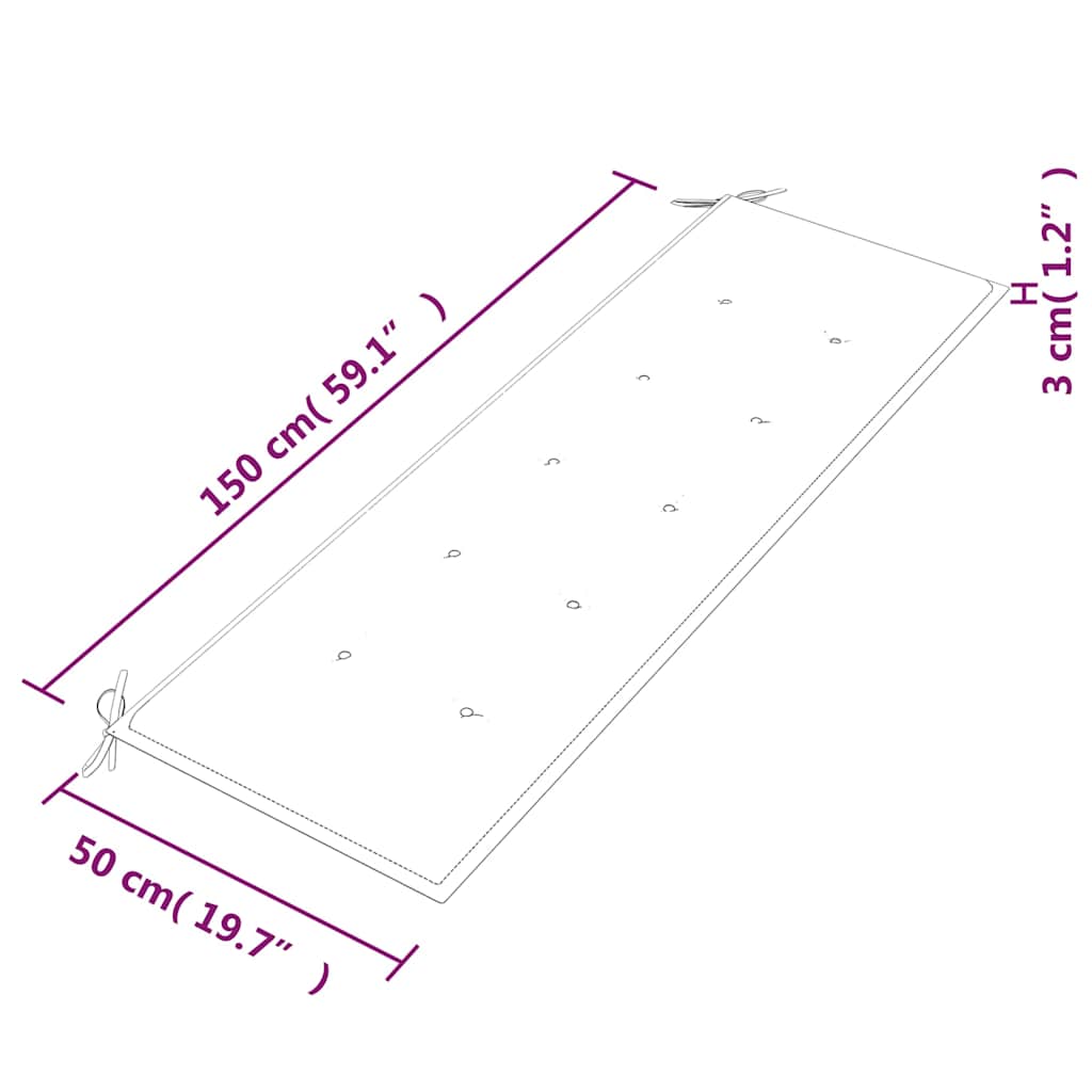 Tömör tíkfa Batavia pad királykék párnával 150 cm 9