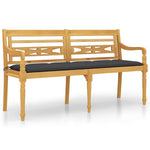 Tömör tíkfa Batavia pad antracitszürke párnával 150 cm 2