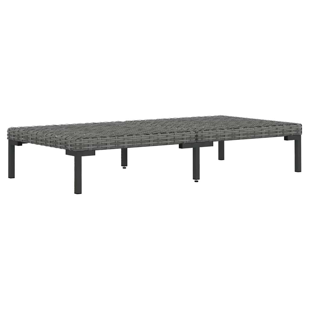 9 részes sötétszürke polyrattan kerti bútorszett párnákkal 5