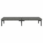 9 részes sötétszürke polyrattan kerti bútorszett párnákkal 6