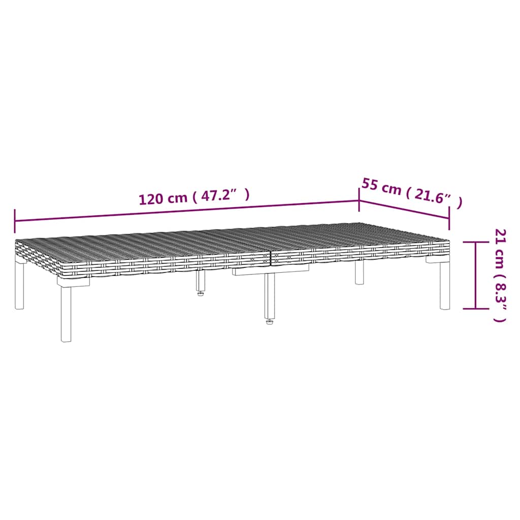 9 részes sötétszürke polyrattan kerti bútorszett párnákkal 9