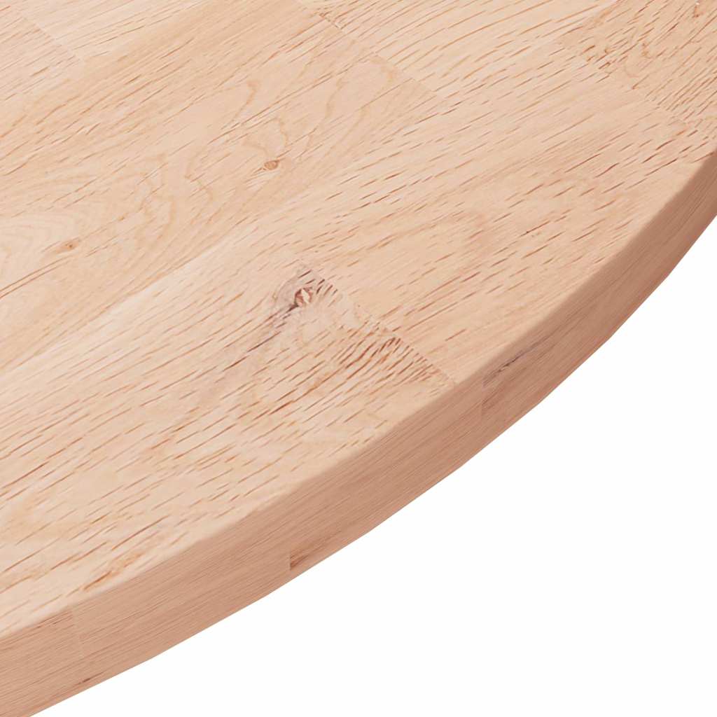 Kerek kezeletlen tömör tölgyfa asztallap Ø60 x 2,5 cm 3