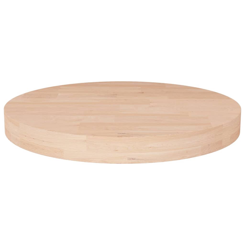 Kerek kezeletlen tömör tölgyfa asztallap Ø40 x 4 cm