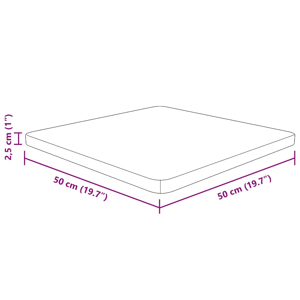 Kezeletlen tömör tölgyfa négyzet asztallap 50x50x2,5 cm 4
