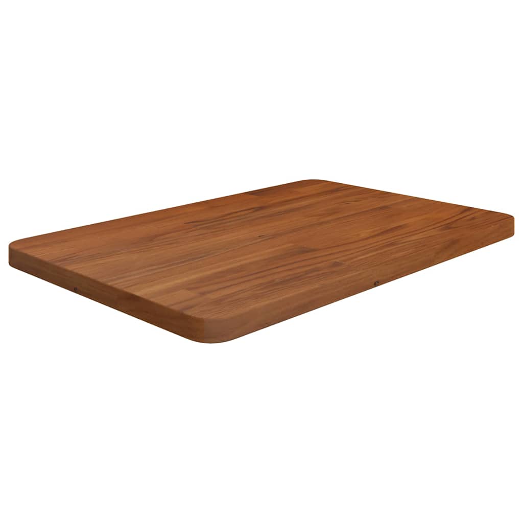Sötétbarna kezelt tömör fa fürdőszobai pult 60 x 40 x 2,5 cm