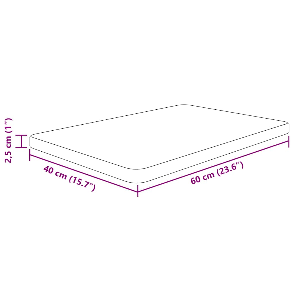Sötétbarna kezelt tömör fa fürdőszobai pult 60 x 40 x 2,5 cm 4
