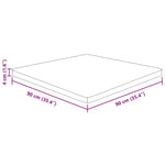 Világosbarna kezelt tömör tölgyfa négyzet asztallap 90x90x4 cm 4