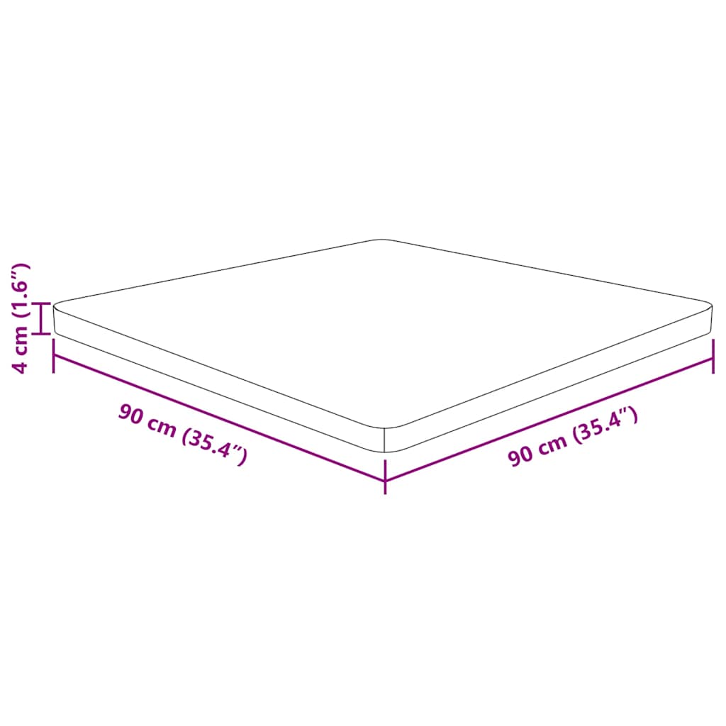 Világosbarna kezelt tömör tölgyfa négyzet asztallap 90x90x4 cm 4