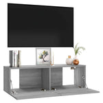 Szürke sonoma színű szerelt fa TV-szekrény 100 x 30 x 30 cm 4