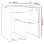 2 db szürke sonoma szerelt fa éjjeliszekrény 40 x 30 x 40 cm 9