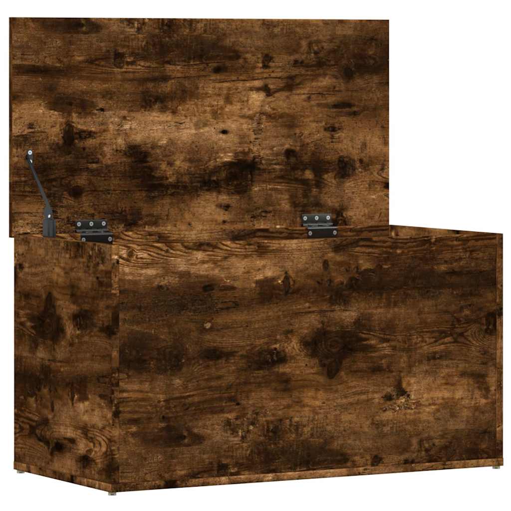 Füstös tölgy színű szerelt fa tárolóláda 84 x 42 x 46 cm 7