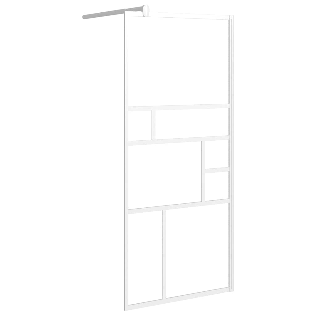 Fehér ESG üveg zuhanyfal küszöb nélküli zuhanyhoz 80 x 195 cm 2