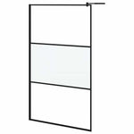 Fekete selyemmatt ESG üveg zuhanyfal 115x195 cm 2