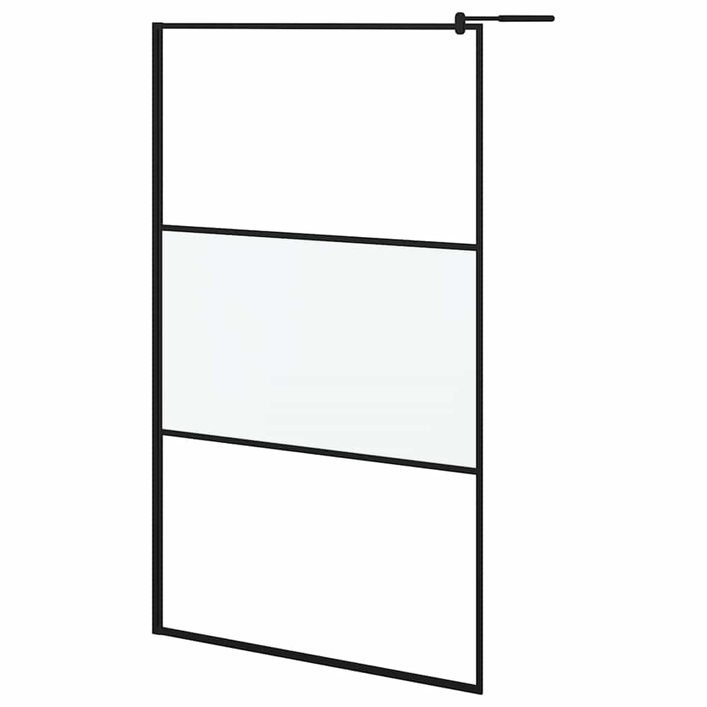 Fekete selyemmatt ESG üveg zuhanyfal 115x195 cm 2