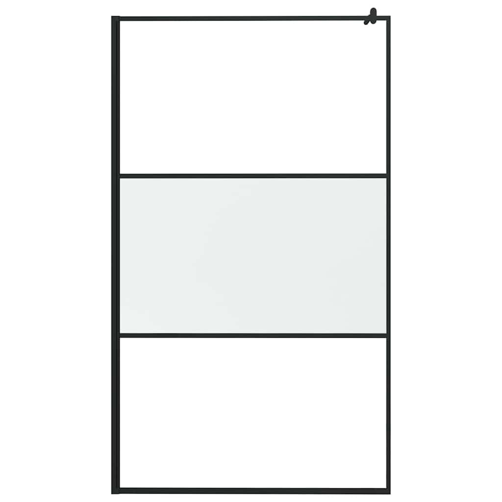 Fekete selyemmatt ESG üveg zuhanyfal 115x195 cm 3
