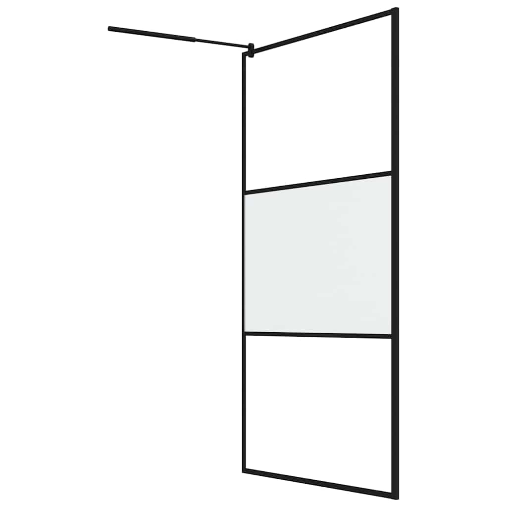 Fekete selyemmatt ESG üveg zuhanyfal 115x195 cm 5