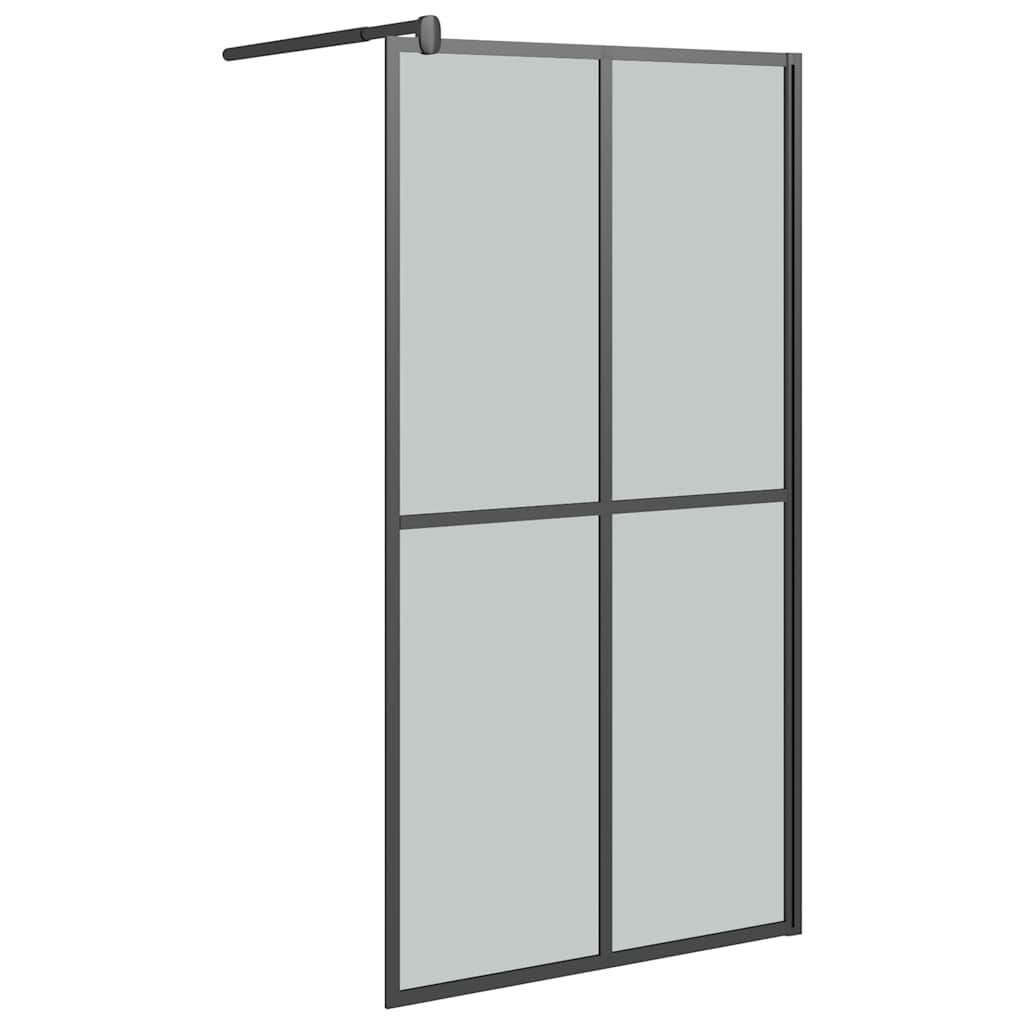 Sötét edzett üveg zuhanyfal küszöb nélküli zuhanyhoz 100x195cm 2