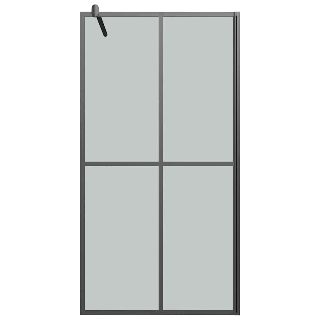 Sötét edzett üveg zuhanyfal küszöb nélküli zuhanyhoz 100x195cm 3