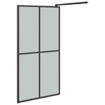 Sötét edzett üveg zuhanyfal küszöb nélküli zuhanyhoz 100x195cm 5