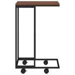 Fekete szerelt fa kisasztal kerekekkel 40 x 30 x 63,5 cm 4