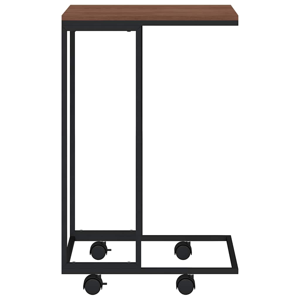 Fekete szerelt fa kisasztal kerekekkel 40 x 30 x 63,5 cm 4