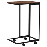 Fekete szerelt fa kisasztal kerekekkel 40 x 30 x 63,5 cm 6