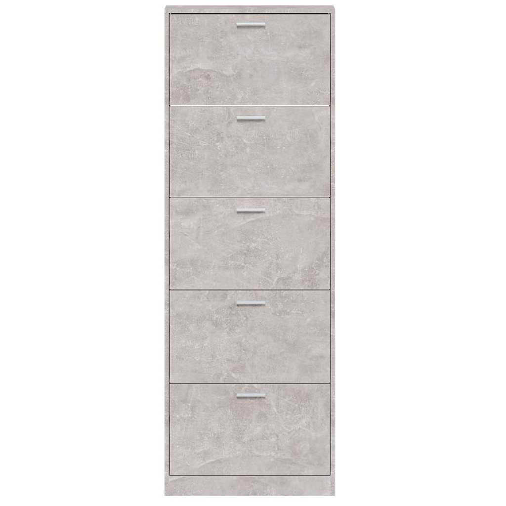 Betonszürke szerelt fa cipőszekrény 59 x 17 x 169 cm 6