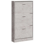 Betonszürke szerelt fa cipőszekrény 59x17x108 cm 2