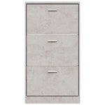 Betonszürke szerelt fa cipőszekrény 59x17x108 cm 4