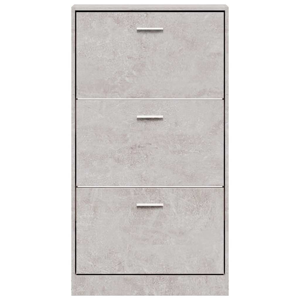 Betonszürke szerelt fa cipőszekrény 59x17x108 cm 4