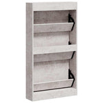 Betonszürke szerelt fa cipőszekrény 59x17x108 cm 6