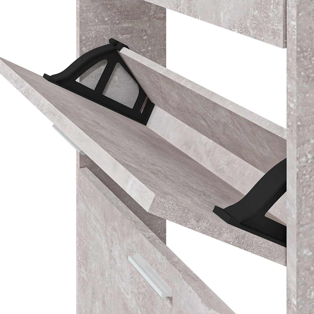 Betonszürke szerelt fa cipőszekrény 59x17x108 cm 7