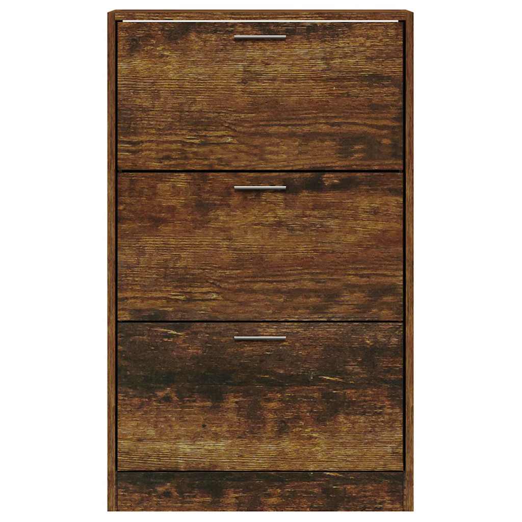 Füstös tölgy színű szerelt fa cipősszekrény 63x24x103 cm 4